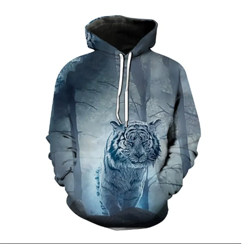 thumbnail image 1 of Sudadera con estampado de tigre para hombre, nueva moda 2023, sudadera holgada con bolsillo y estampado 3D, sudadera de manga larga, ropa para hombre, 1 of 5