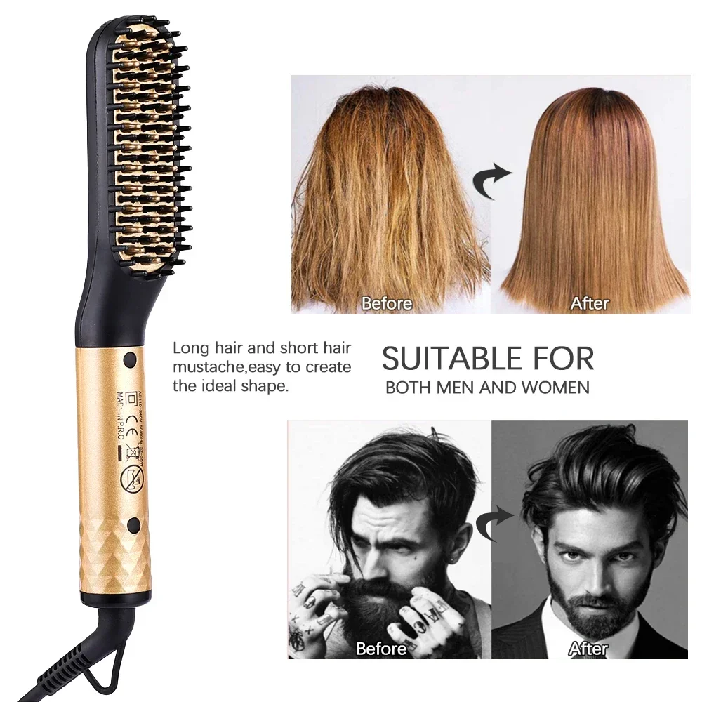 Hair Straightener Professional Comb Brush Beard Multifunctional Styling Tools Fast Heating