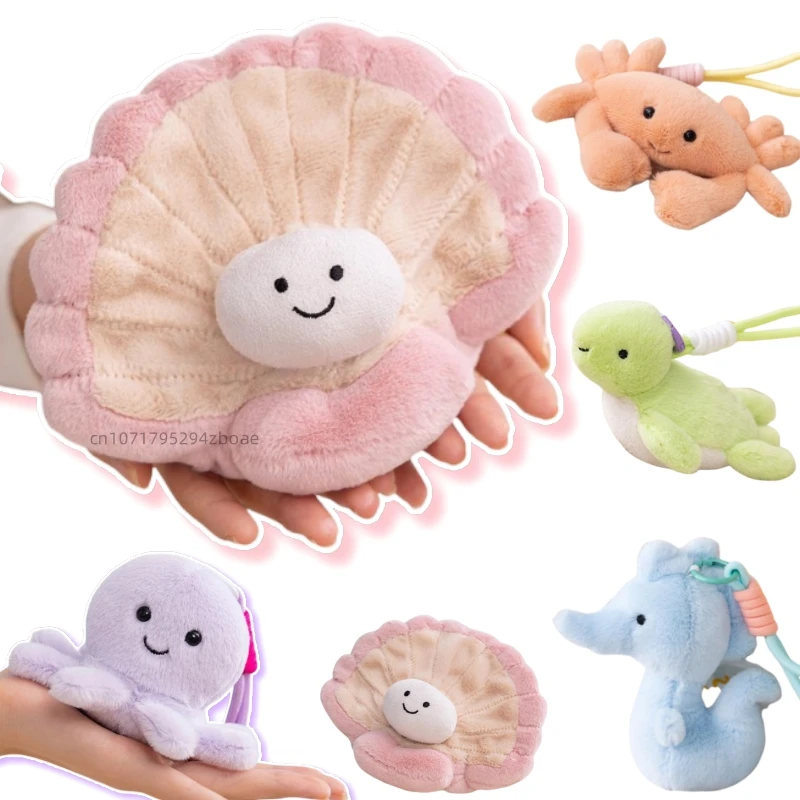 Hot Cartoon Marine Animal Octopus Plush Doll Pentant Colorful Turtle Crab Clam Seahorse Plush Toy Home Decoration Gift For Kids