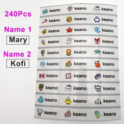 Custom Waterproof Transparent Name Stickers - Set of 120 Personalized Labels for Office, School, and Scrapbook Use (B8-240pcs)