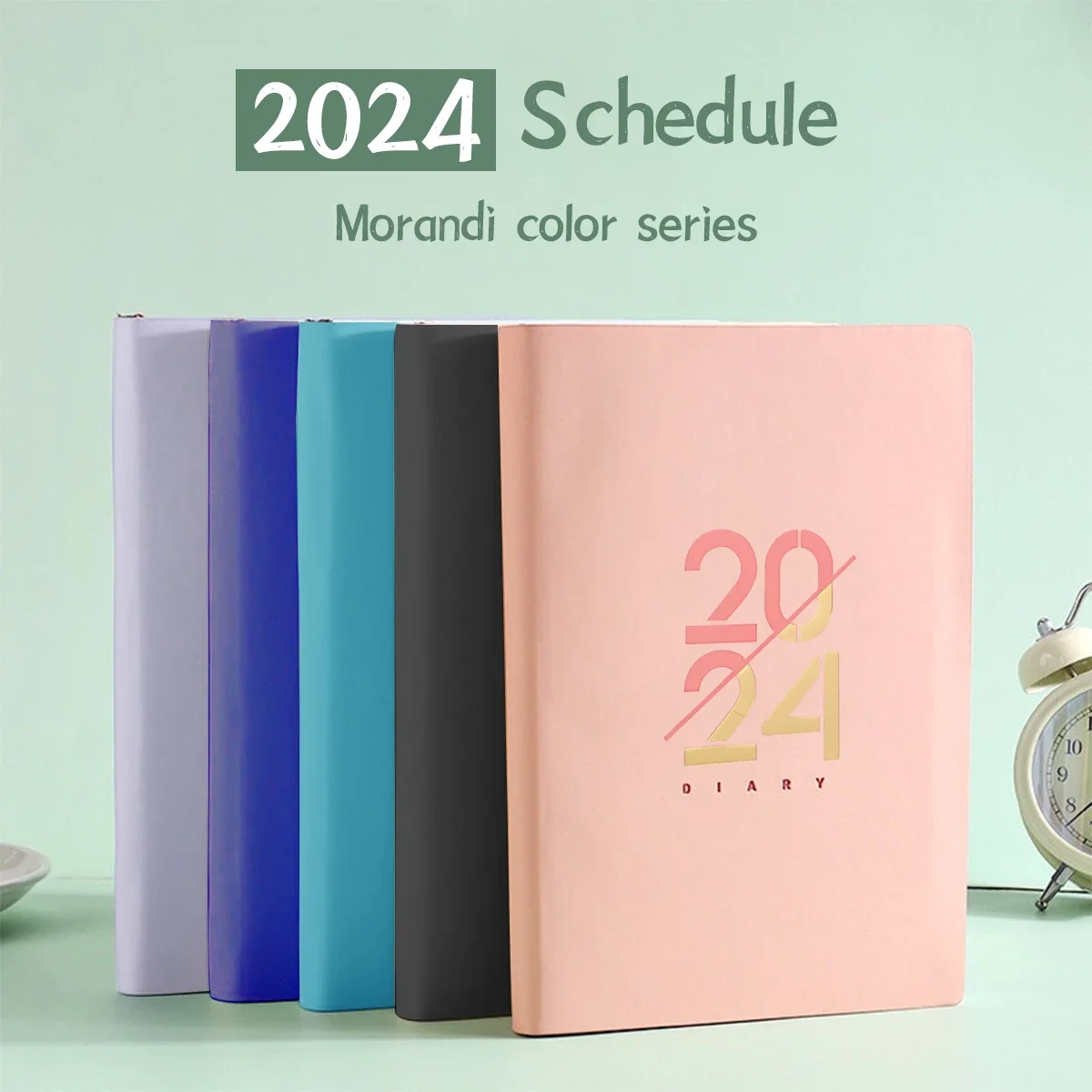 2024 Agenda Planner A5 Notebook Daily Weekly Monthly Plan 365 Days Leather Cover School Office Stationary Supplies 2024 new thickened lamb leather english schedule 365 days time management efficiency planner notebook