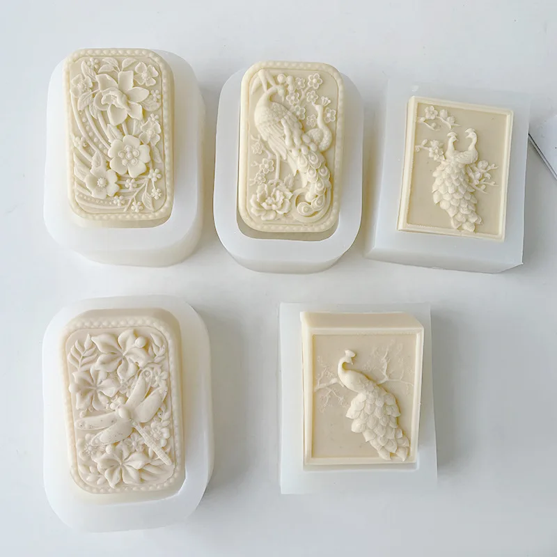 Handmade Soap Silicone Mold Resin Mould Peacock Flower Soap Making Supplies Resin Epoxy Chocolate Mold Home Decor Gifts