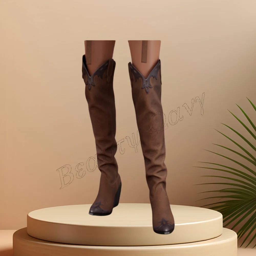 

Brown Pleated Chunky Heel Boots Pointed Toe Shoes Thick High Heel Shoes for Women Wedding Shoes 2023 New Zapatos Para Mujere