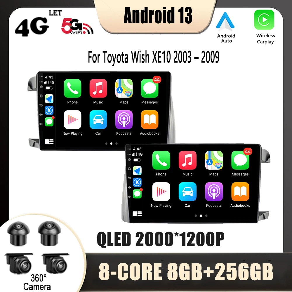 

Android Auto Split Screen GPS For Toyota Wish XE10 2003 – 2009 DSP Navigation Car Radio Multimedia