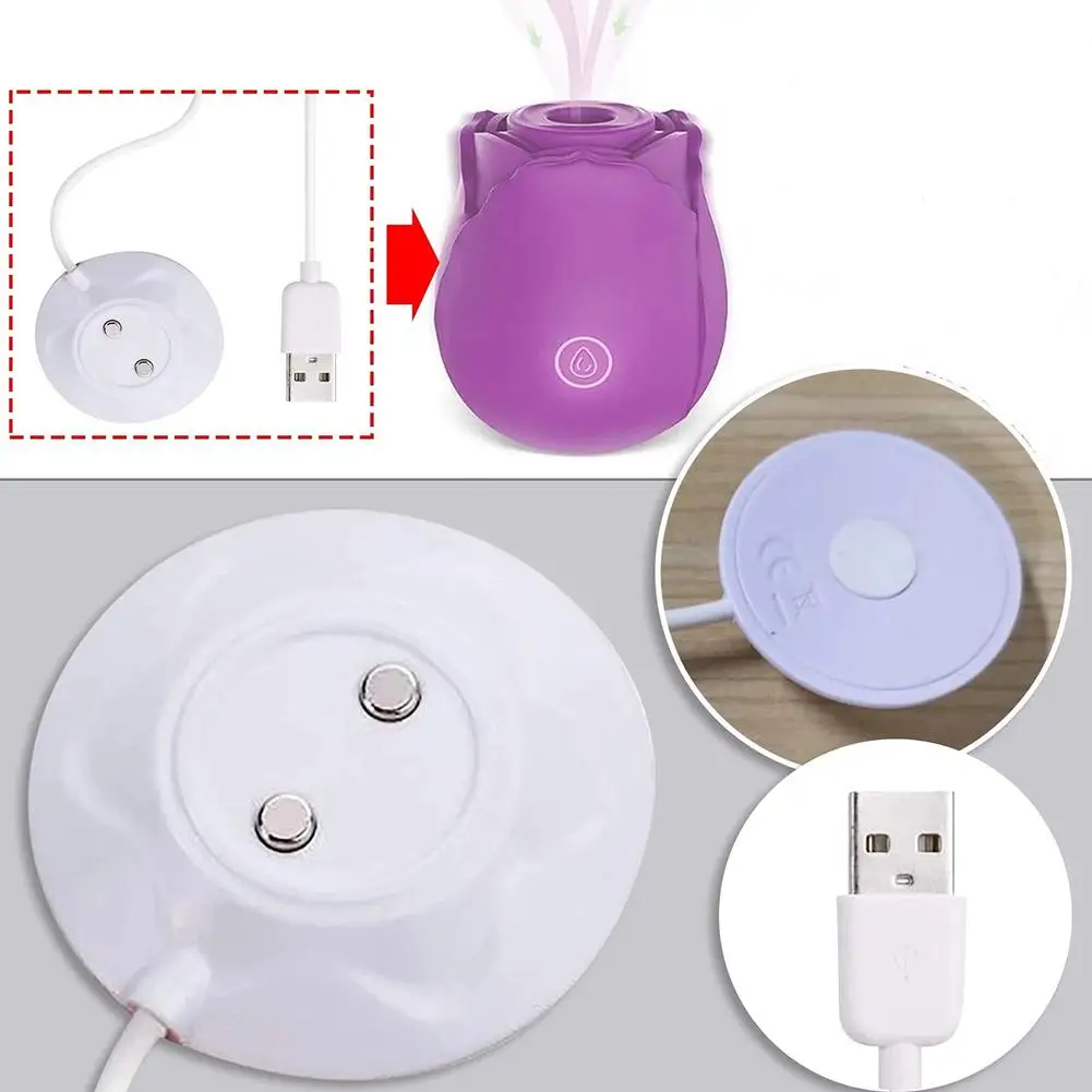 Zamiennik ładowarki różanej zabawki stojącej Adapter magnetyczny kabel USB do szybkiego ładowania stacja dokująca bazowej do masażera róż