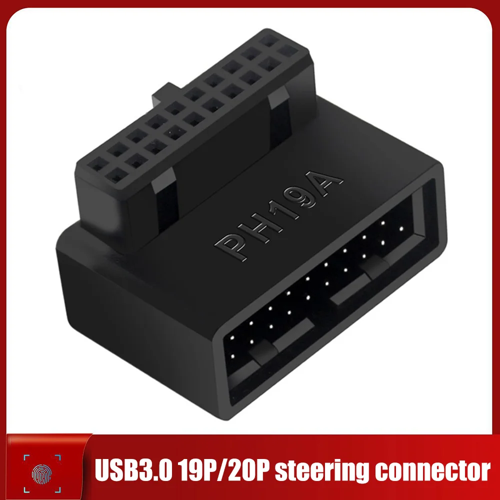 

USB 3.0 19/20pin Male to Female Extension Adapter Angled 90 Degree Converter for Motherboard Connector Socket PH19A