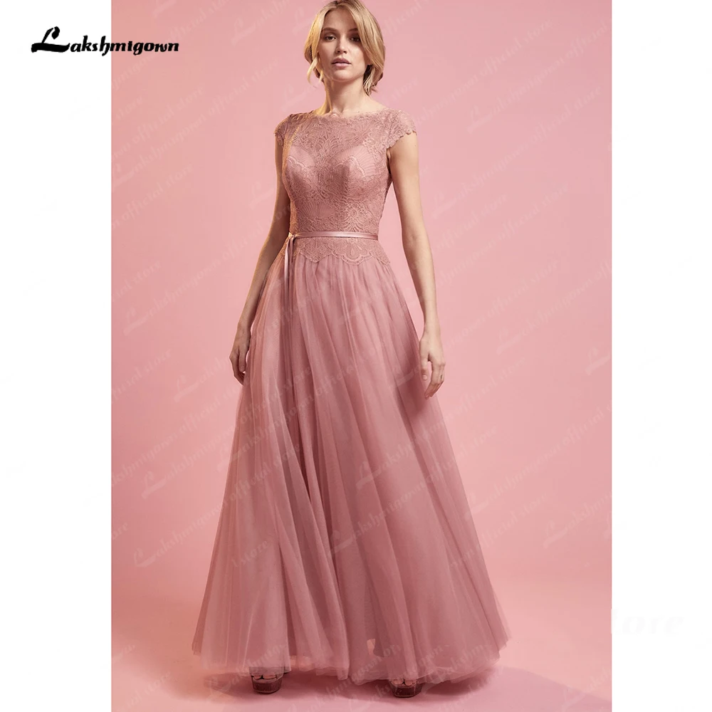 

Винтажное пыльно-розовое платье для матери невесты с круглым вырезом и короткими рукавами, свадебные вечерние платья, кружевное платье с аппликацией, Vestido De Fiesta De Boda