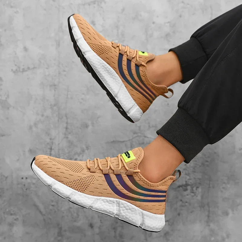Mens Breathable Platform Sneakers - Comfortable Summer Running  Walking Shoes