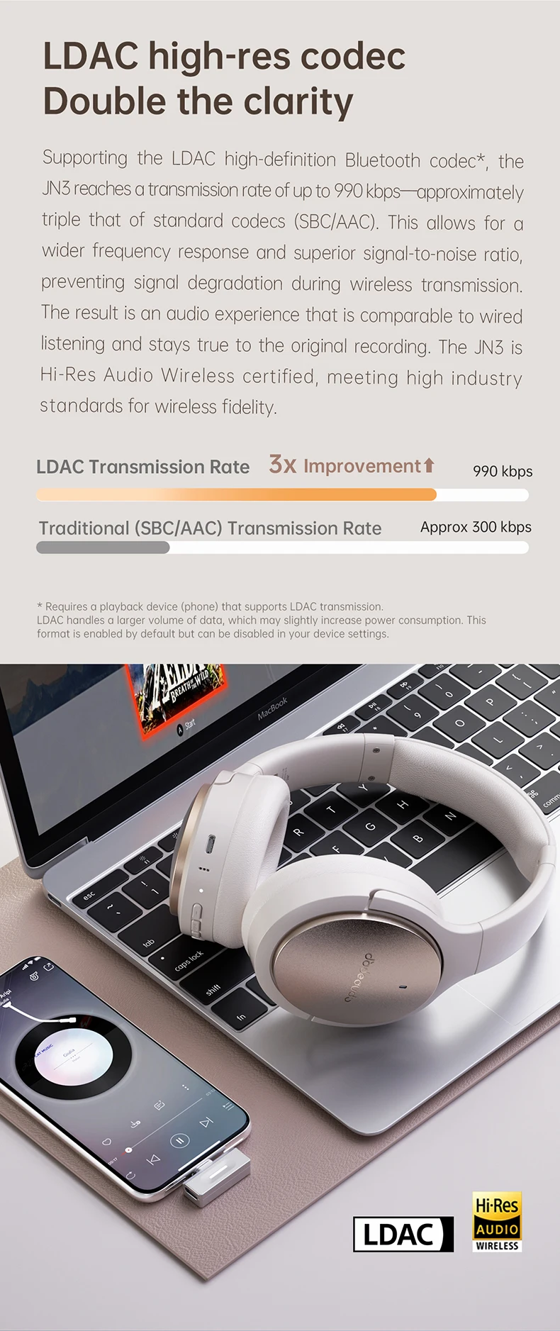 Cuffie bluetooth fiio jn3 con cancellazione rumore e spatial audio_voghion.com