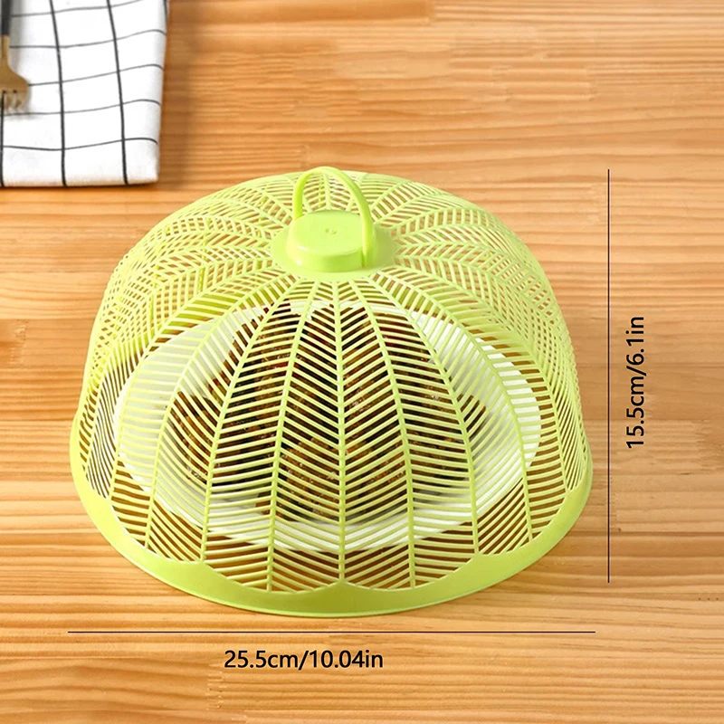 3Pcs Plastic Food Cover Portable Dustproof Breathable Dish Protector Anti Mosquito Fly Round Vegetable Cover Home Kitchen