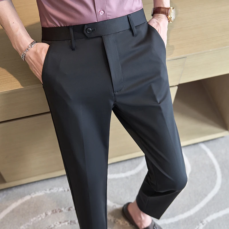 Dress Pants Men Korean Luxury Clothing Pantalones Hombre Slim Fit