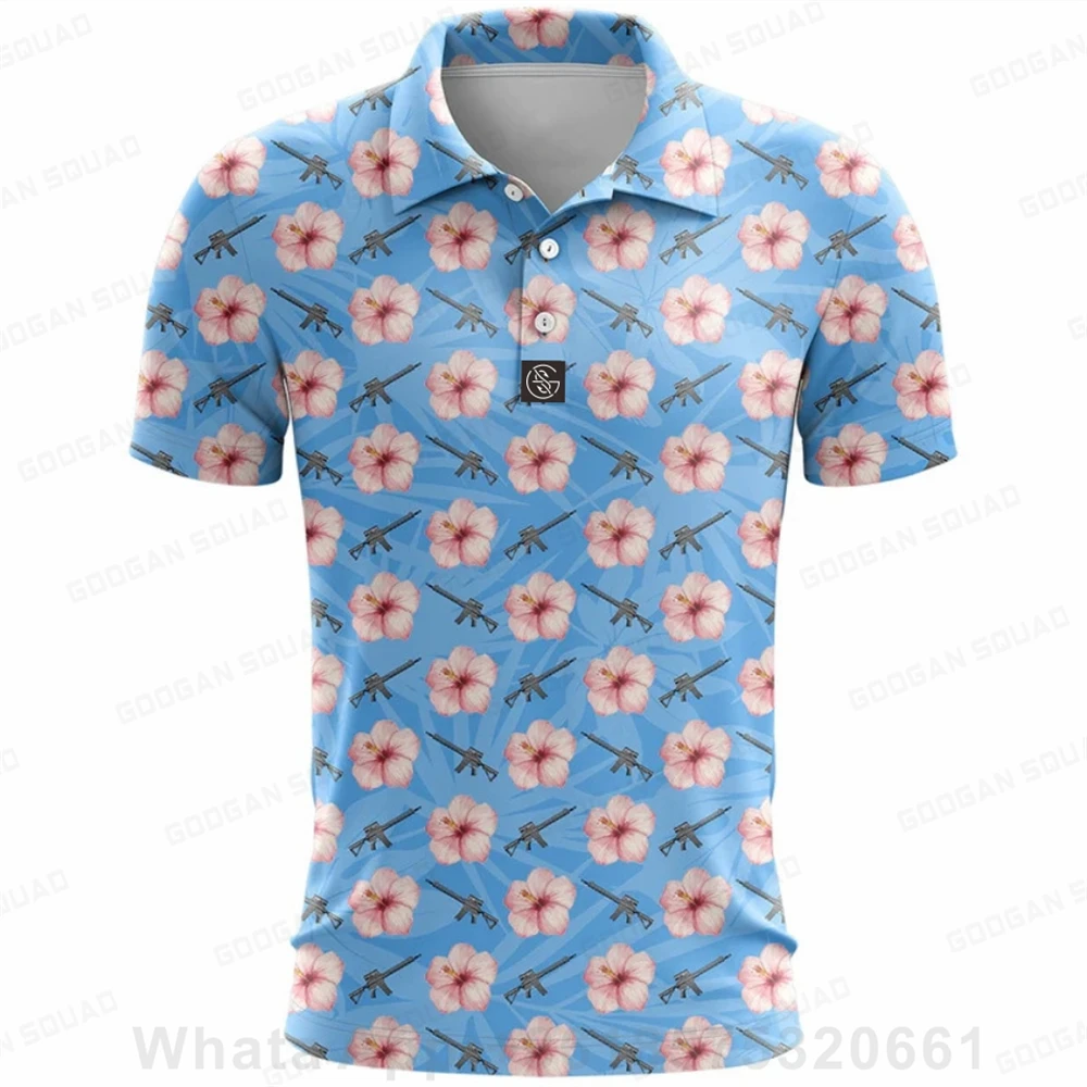 Men Polo Shirt Short Sleeve Sports Fishing Golf Tennis T-shirt Tee High Quality Brand Polos Tactical Military Lapel T Shirt