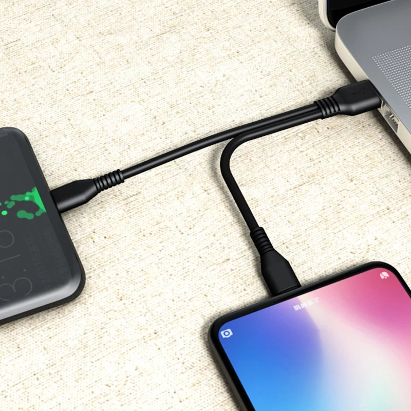 2 in 1 Type C USB C 분배기 케이블 충전 두 USB C 장치 충전기 코드 휴대 전화 태블릿 보조베터리 충전