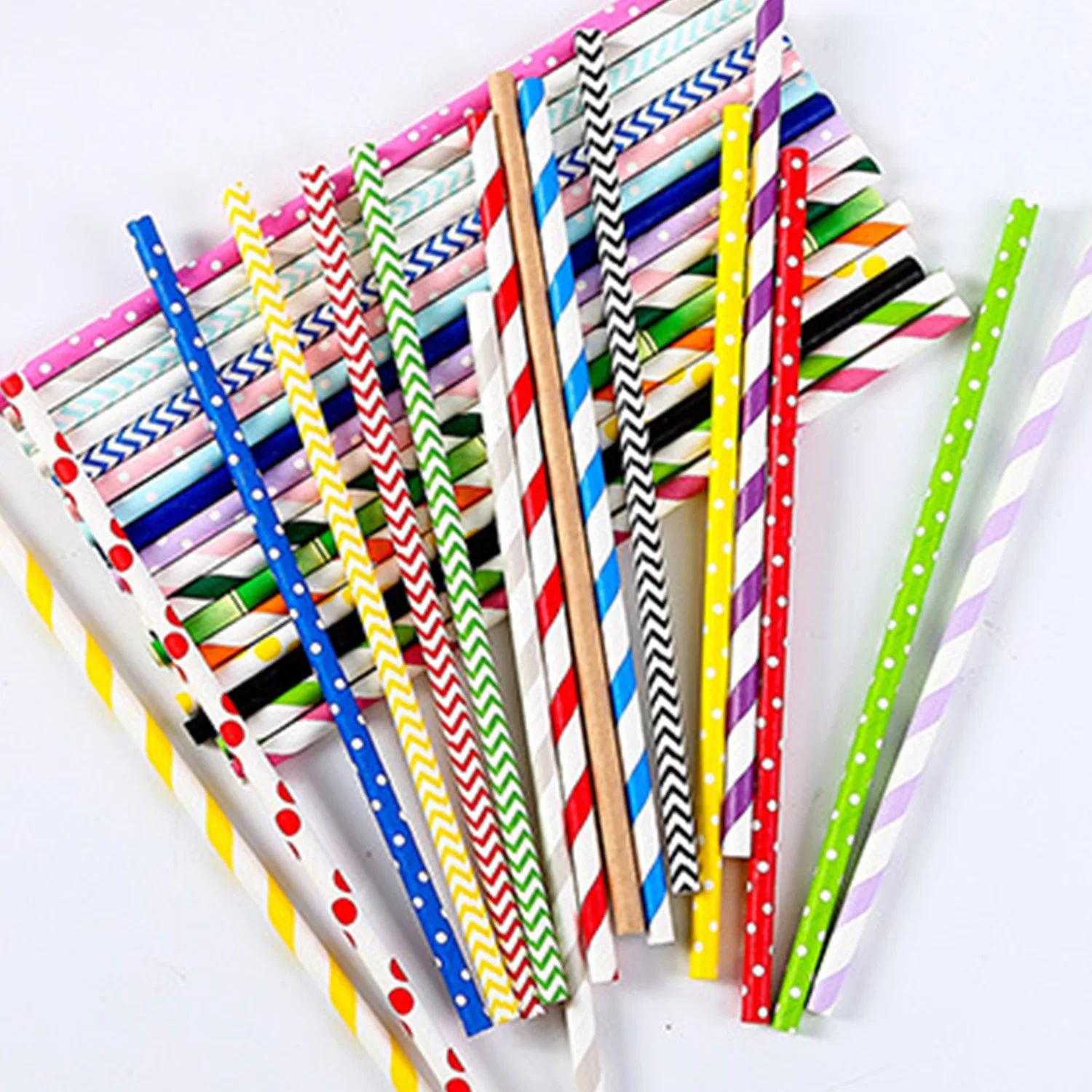 Disposable Paper Straws Eco Friendly Multicolor Drinking Juice Straws for Kid Birthday Wedding Party Decoration