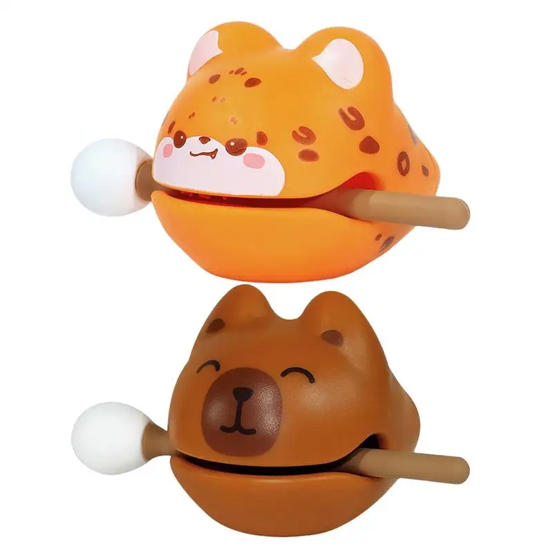 Wooden Fish Drum Cartoon Decompression Toy Soundmaking Percussion Instrument Desktop Decoration