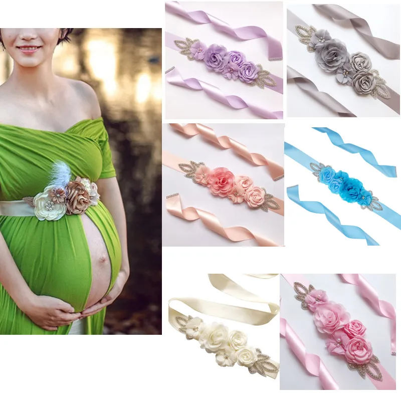 

Maternity Photography Props Sash Flower Belt Baby Shower Lace Dress Pregnant Photography Waist Decoration Pregnancy Photo Shoot