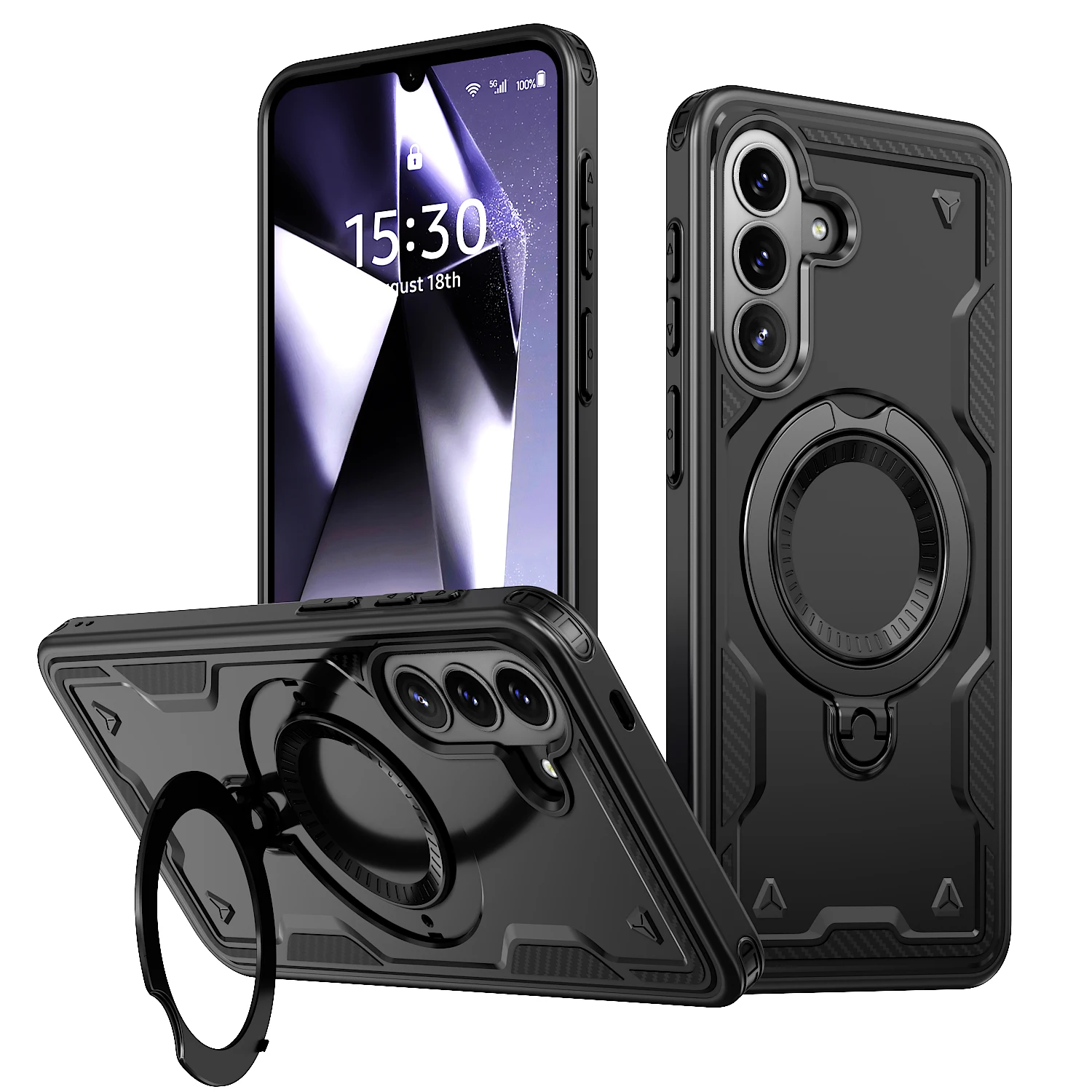 360° Rotating Magnetic Stand Holder Shockproof Armor Tough Phone Case