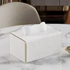 2025High Quality Streak Luxury Leather Tissue Box,European Style Tissue Box Holder,Living Room Hotel Home Decoraction Tissue Box 4