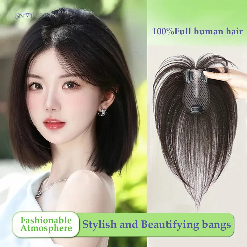 여성용 헤어 토퍼, 스트레이트 헤어 클로저, 핸드 타이 레미 인모 익스텐션 클립 토퍼, 실제 헤어 피스