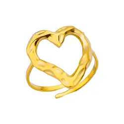 Elegant Gold - Tone Stainless Steel Waterproof Ring for Women - Perfect Wedding or Couple Band Jewelry Gift with Free Shipping (JZ4804G)