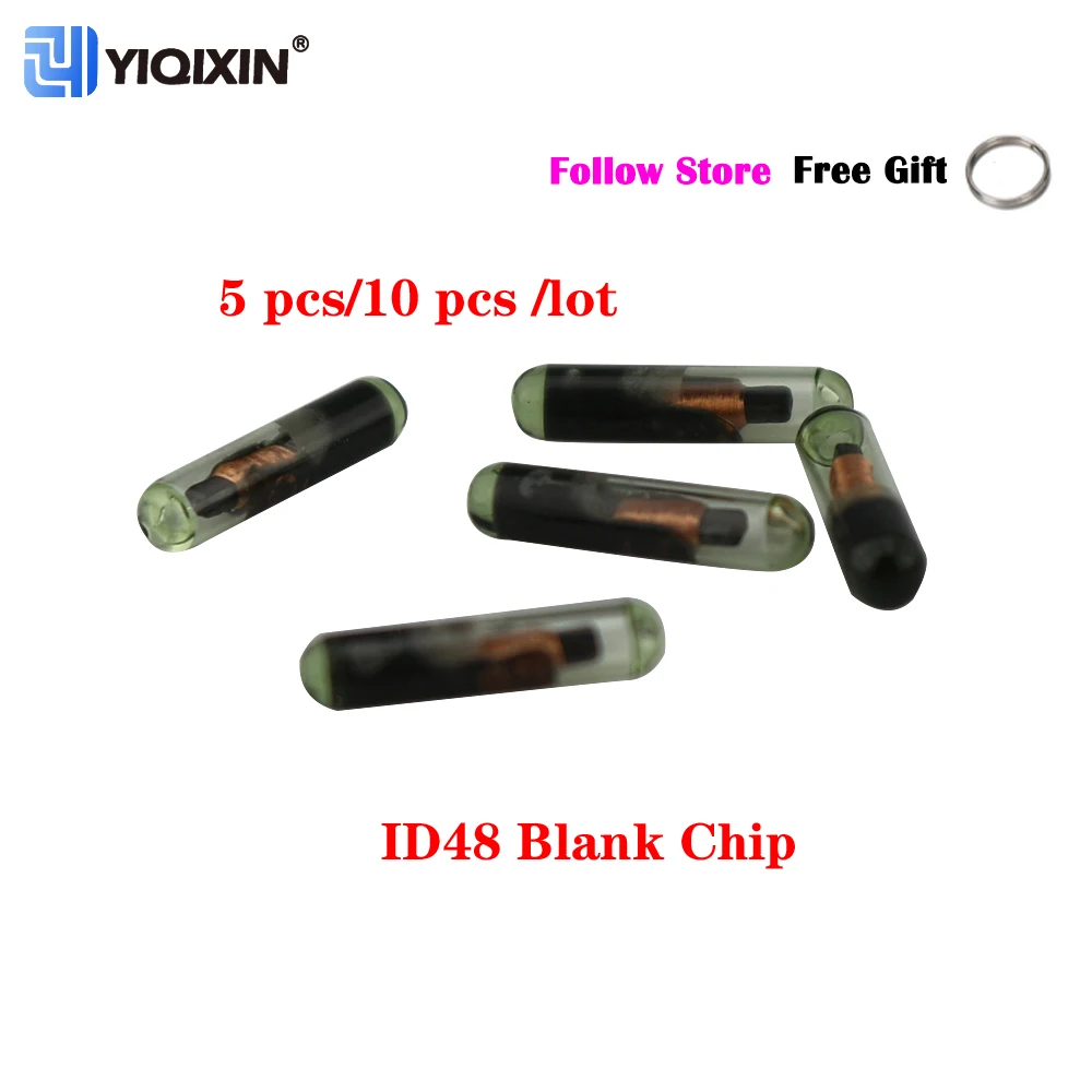 YIQIXIN 5/10 PCS Car Key Glass Blank ID48 Chip AutoTransponder Chip Not Coded Unlock For VW Audi Seat Skoda Porsche Honda Crypto car glass key chip blank oem t6 transponder id48 immobiliser chip unlock chip fit for vw audi seat skoda porsche