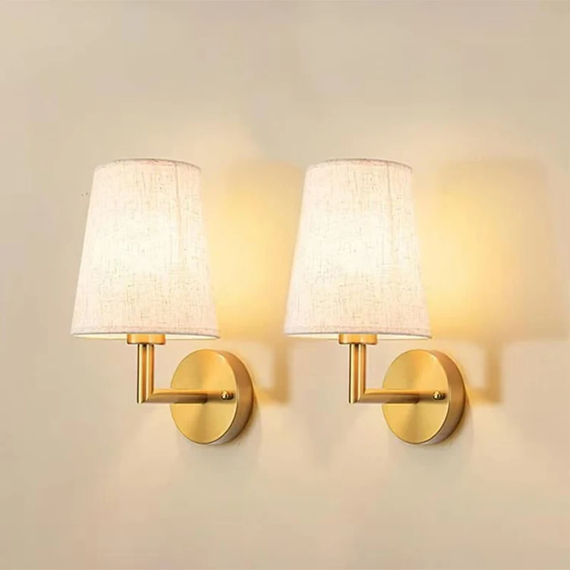 Two pack Battery powered wireless wall light Comes with remote control and rechargeable light bulb for bedroom living room Hallway