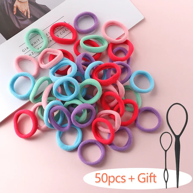 100PCS/Set Girl Hair Ring Children Ponytail Elastic rubber band hair band Hair Accessories girl Headband Scrunchie Headdress Set 100pcs-25