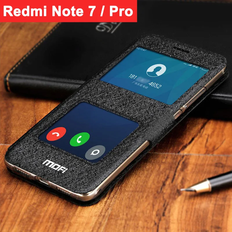 flip case redmi note 7 case redmi note 7Pro cover tpu mofi leather stand back book fundas luxury 7 full cover bag