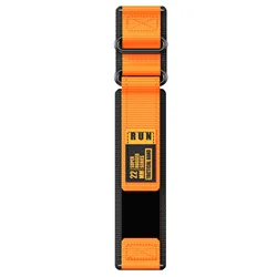 Premium 22mm Hook and Loop Nylon Sports Watch Strap Replacement Band - 22mm (Orange Black)