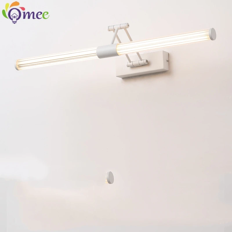 Led Mirror Lights Wall Lamps Bathroom Waterproof White Black LED Flat Lamp Modern Indoor Wall lamp Bathroom Lighting Make Up