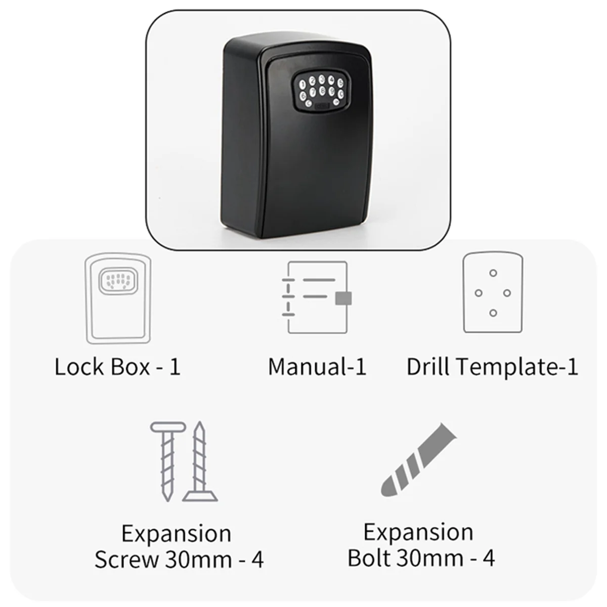 TUYA Smart Key Box Bluetooth Storage Lock Box Smart Life App Wall Mount Security Anti-Theft Lockbox-Password