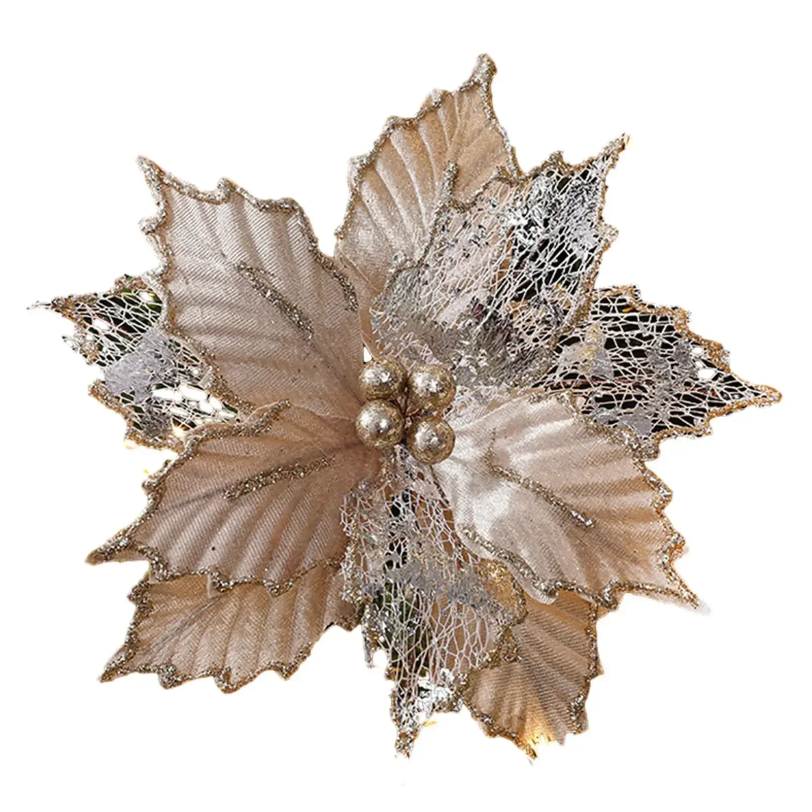 thumbnail image 1 of Christmas Fake Flower Christmas Tree Decoration Hanging Flower Wreath Christmas Simulated Decorative Flowers Home Festival Decor, 1 of 5