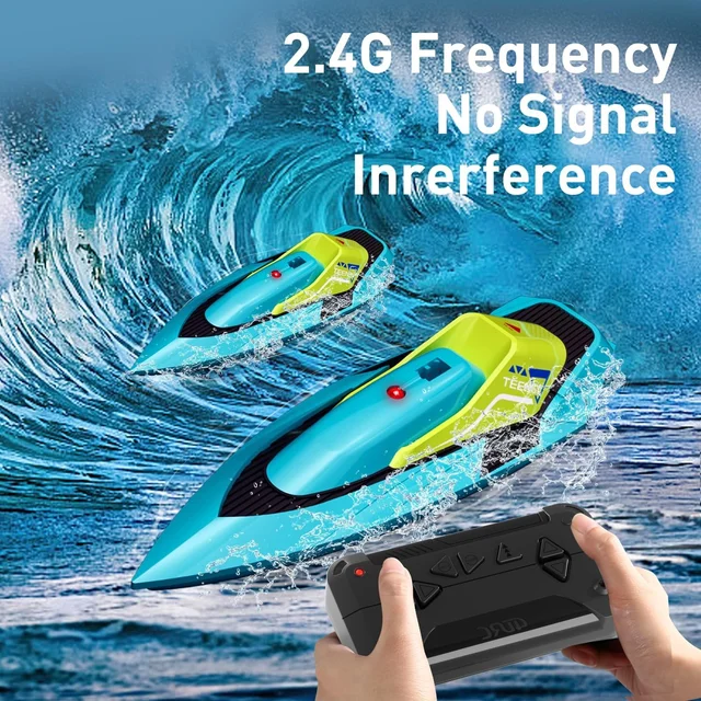 2.4G Remote Control Boat Dual Motor 10km/h High Speed Radio Remote Controlled Speedboat Mini RC Boat Summer Water Toy Pool Toys 3
