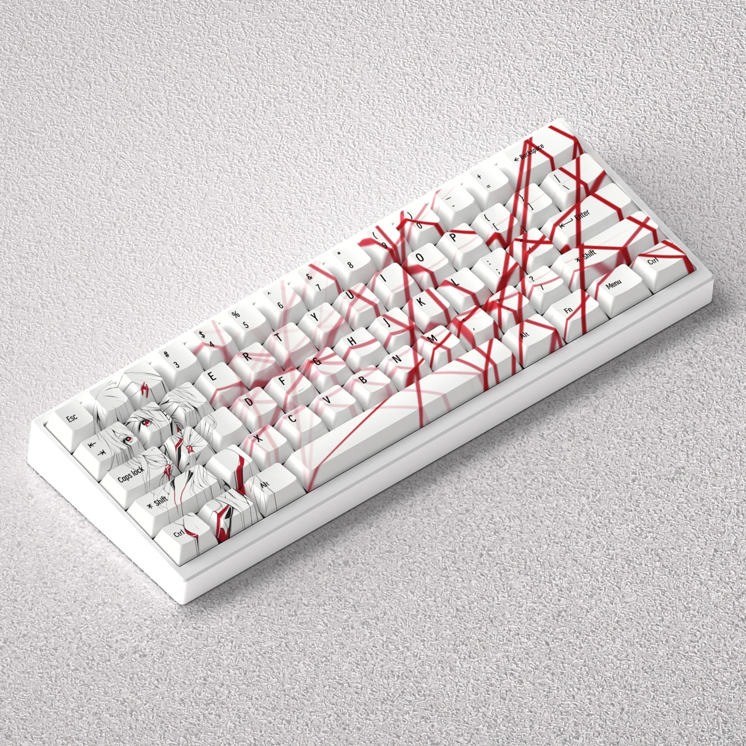 74 키 Yuzuriha Inori Keycaps 길티 크라운 귀여운 애니메이션 Keycap PBT 염료 하위 Chreey 프로필 Cherry MX 스위치 용 일본어 Keycap