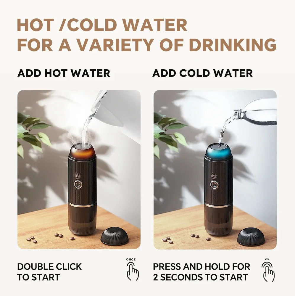 Mini Portable Rechargeable Coffee Machine Electric Expresso Maker Nexpresso Pod Capsule Coffee Powder Icafilas Travel Type_C 3
