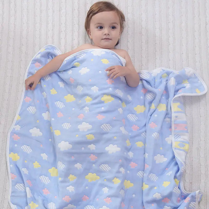 

Baby Bath Towel Pure Cotton Gauze Baby's Soft and Absorbent Towel Multifunctional Children's Quilt Skin Friendly Trolley Blanket