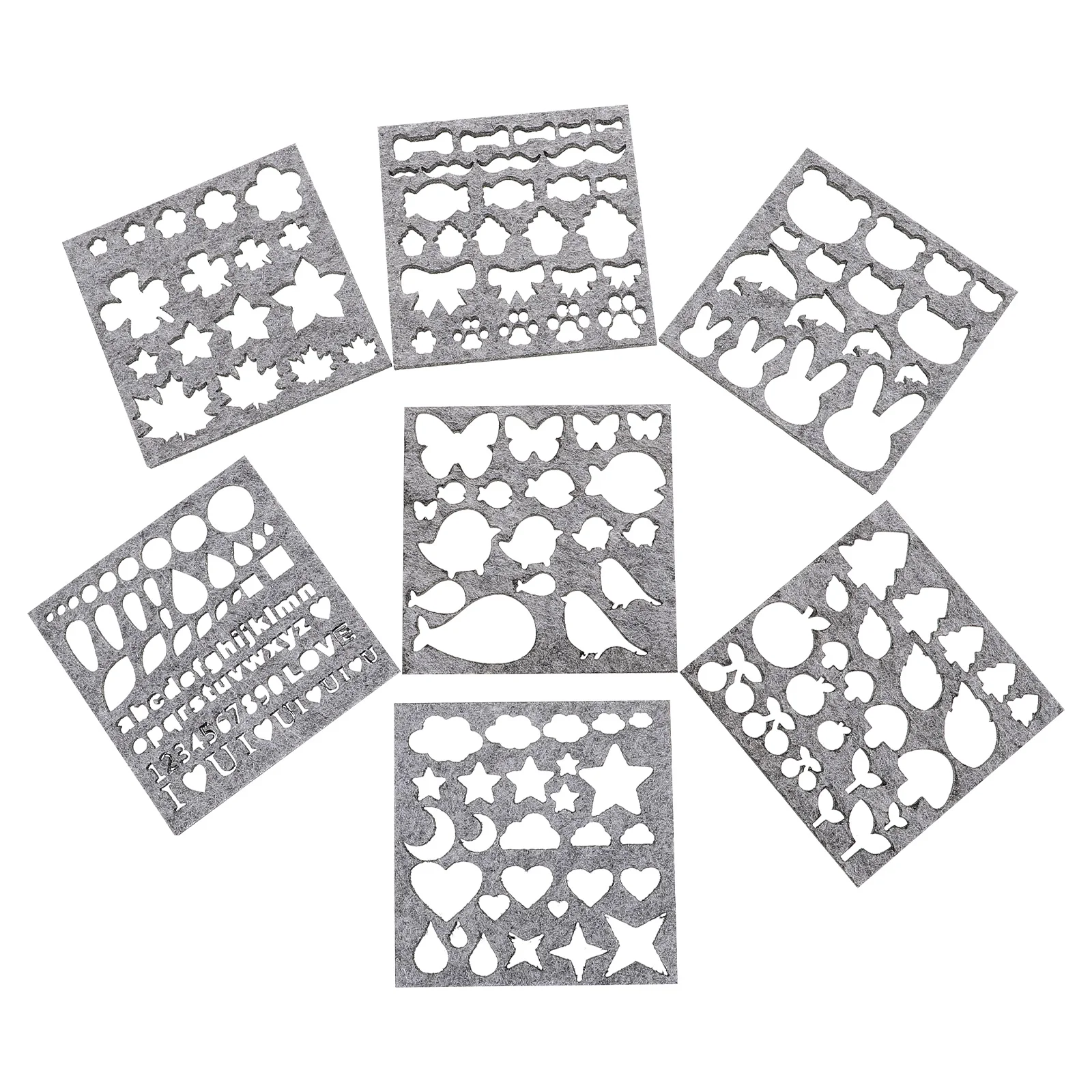Felting Mold Needle Felt Applique Mould Needle Felting Template Stencils 7 Pcs needle felting kit wool felting kit needle felting painting kit
