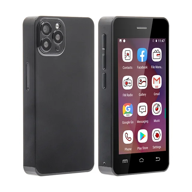 هاتف Melrose S9 Pro Super Mini مقاس 3 بوصات فائق النحافة رباعي النواة 2 جيجابايت + 16 جيجابايت هاتف محمول 5 ميجابكسل 1000 مللي أمبير في الساعة 3G هاتف ذكي صغير مدمج يعمل بنظام أندرويد 2