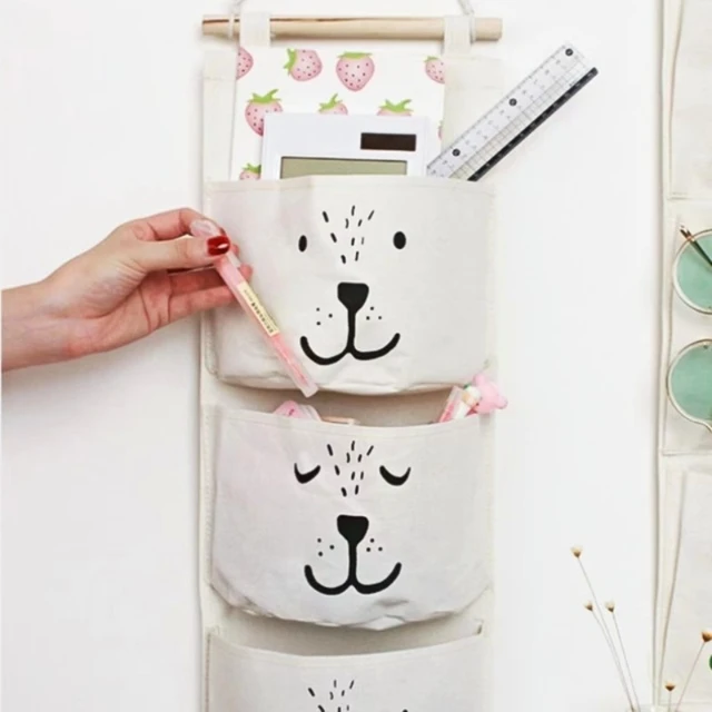 3 Zseb Aranyos Falra Szerelt Tároló Táska Kozmetikumok Játékszekrény Szervező Ruha Lógó Gyerekek Tasak Lakás Dekoráció - Image 3