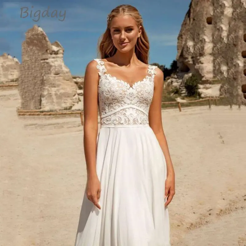 Женское свадебное платье It's yiiya, белое кружевное платье на тонких бретельках с открытой спиной в богемном стиле на лето 2019