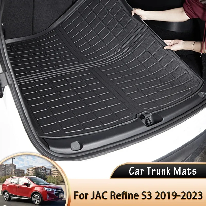 

Car Rear Trunk Mats Waterproof Protective Liner Tray Floor Mat Accessories for JAC Refine S3 JS3 Sei 3 T50 Heyue S30 2019~2023