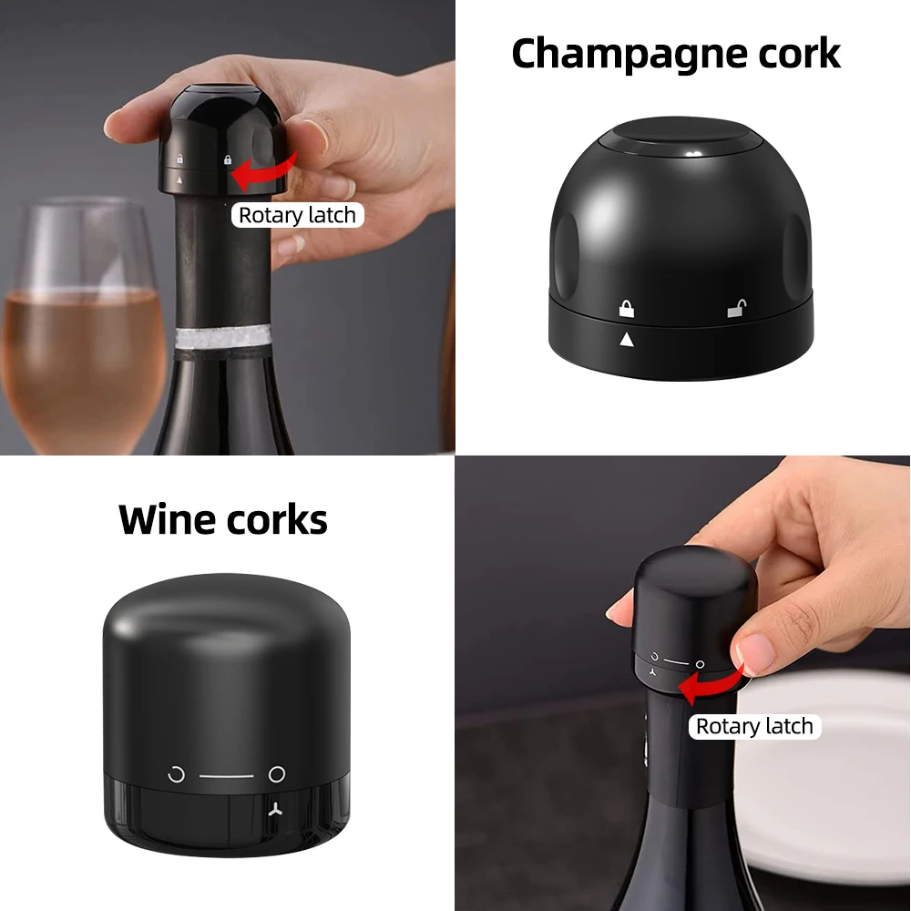 Wine Stopper 1/2Pcs Vacuum Red Wine Bottle Cap Silicone Sealed Champagne Reusable Retain Freshness Bar Tools