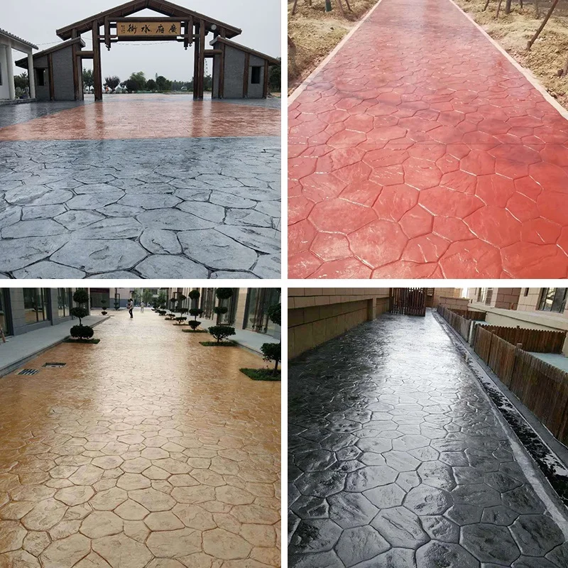 Hexagonal/Rectangle Slate Seamless Texture Polyurethane Stone Stamp Mat Concrete Cement Wall Mat DIY Paving Mold For Home/Garden