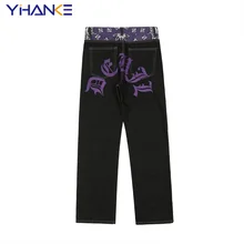 

Fashion Printed Hip-hop Jeans Men's Brand Clothing American Fashion Brand Loose Straight Leg Wide-leg Pants Street Men's джинсы