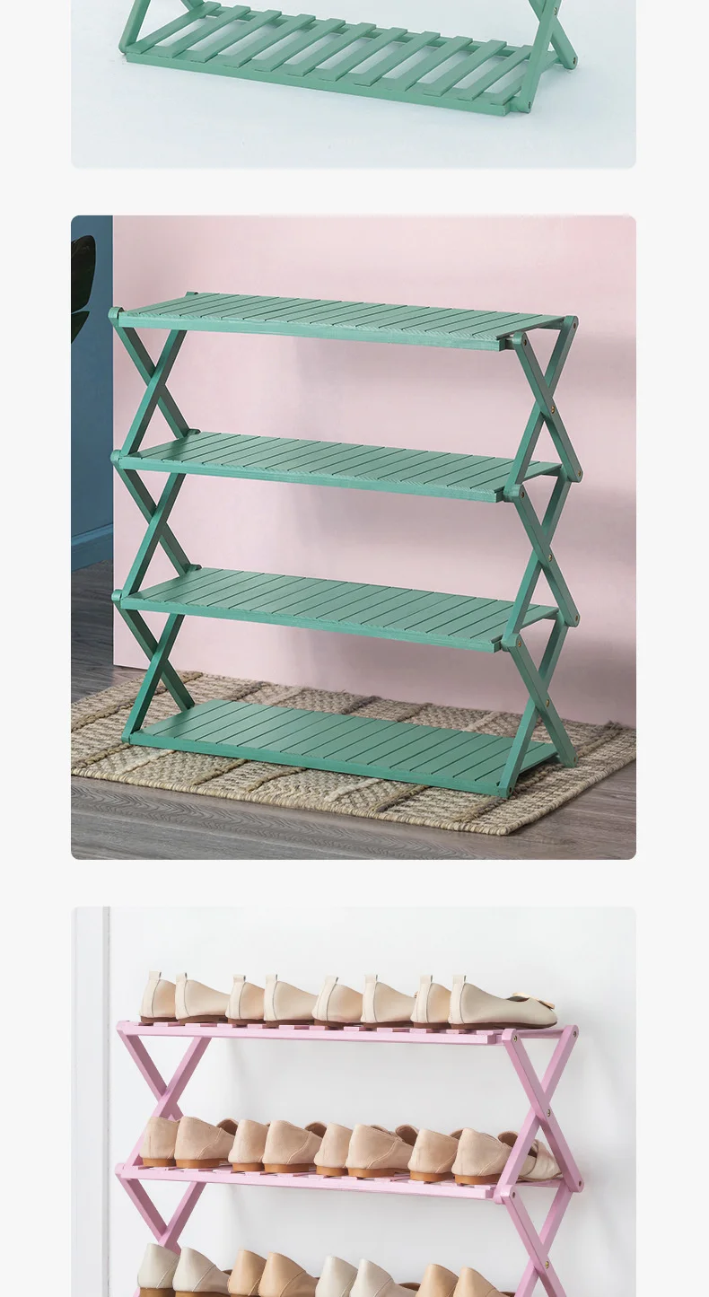 X-Bamboo Shoe Rack 4 Tier 18 X-Bamboo Shoe Rack 4 Tier