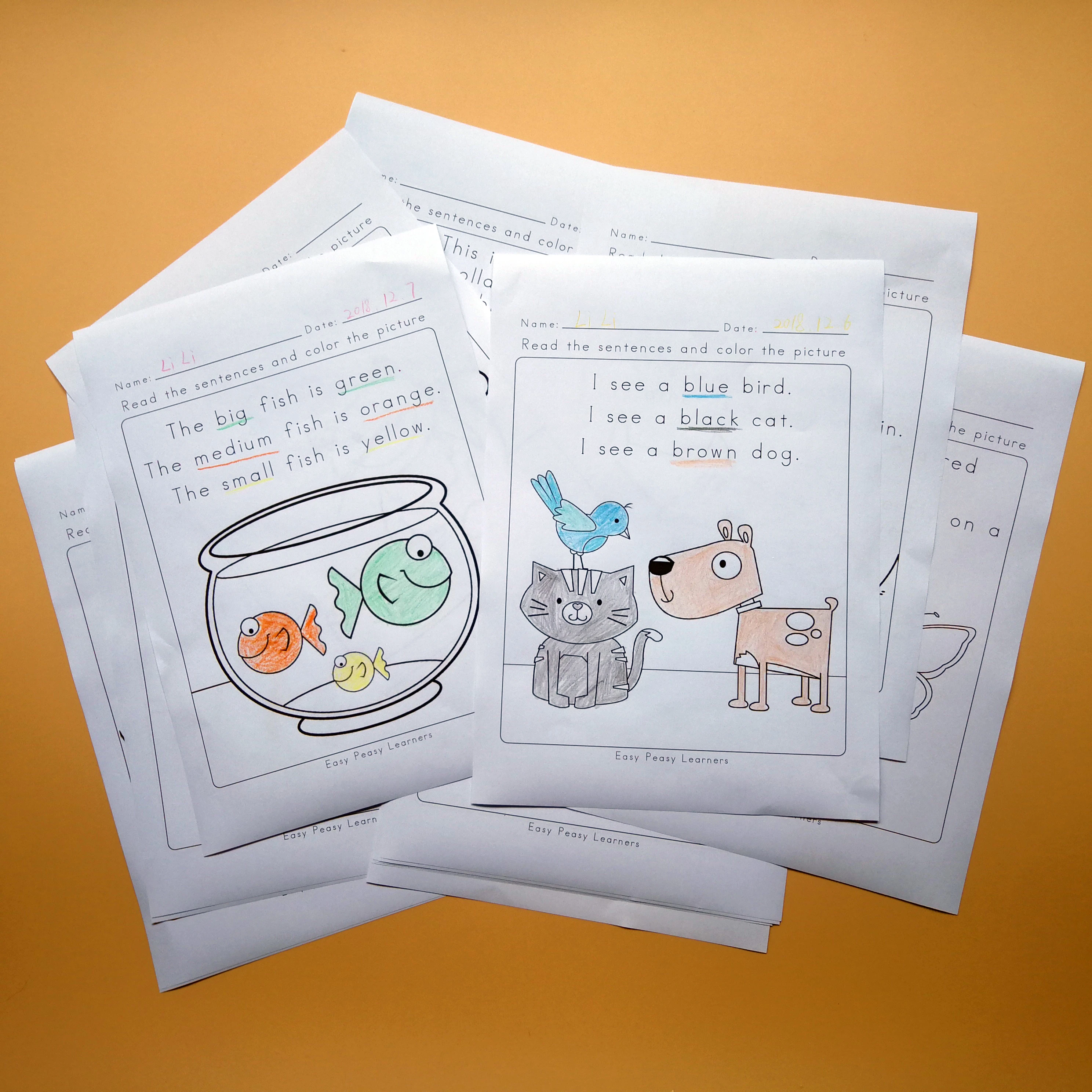 Learn English Color Word Drawing Reading Understanding Word Classroom Game  Integration Workbook Classroom Teaching Reading Books - Card Books -  AliExpress