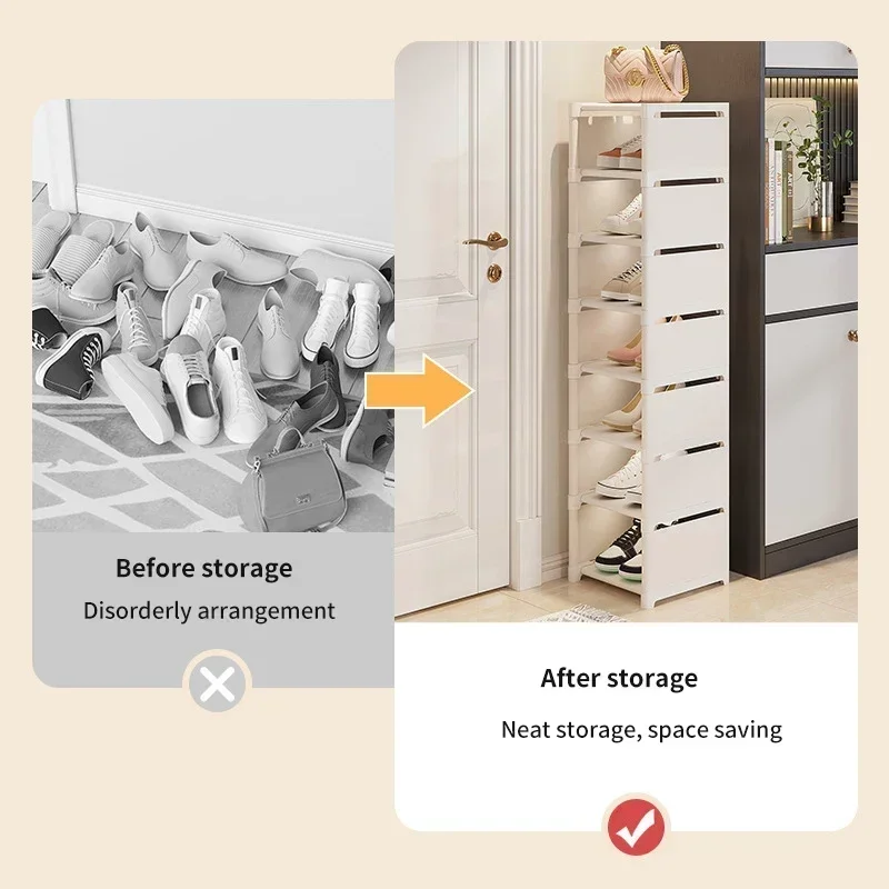 Shoe Organizer Cabinet Adjustable Shelf Stackable for Wall Corner 1PC