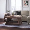 Dalin A-Frame Coffee Table with Magazine Perch, Danton's sleek design, clean lines, and a geometric A-frame shape 2