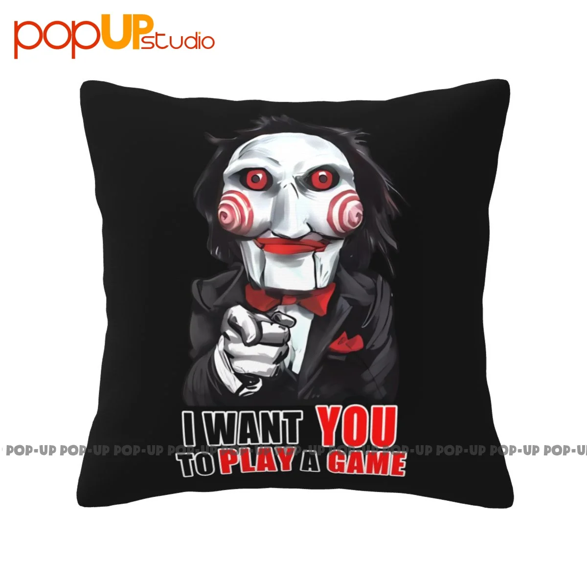 Funky Saw Jigsaw Billy Puppet I Want You To Play A Game Federa Copricuscino Per Camera Tipo Cerniera Addensata