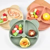 Baby Safe Sucker Silicone Dining Plate Solid Cute Cartoon Children Dishes Suction Toddle Training Tableware Kids Feeding Bowls 1
